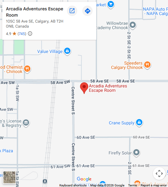 Arcadia Adventures Escape Room - Location
