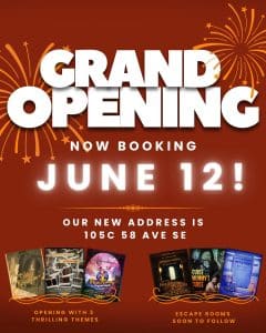 escape room calgary - grand opening