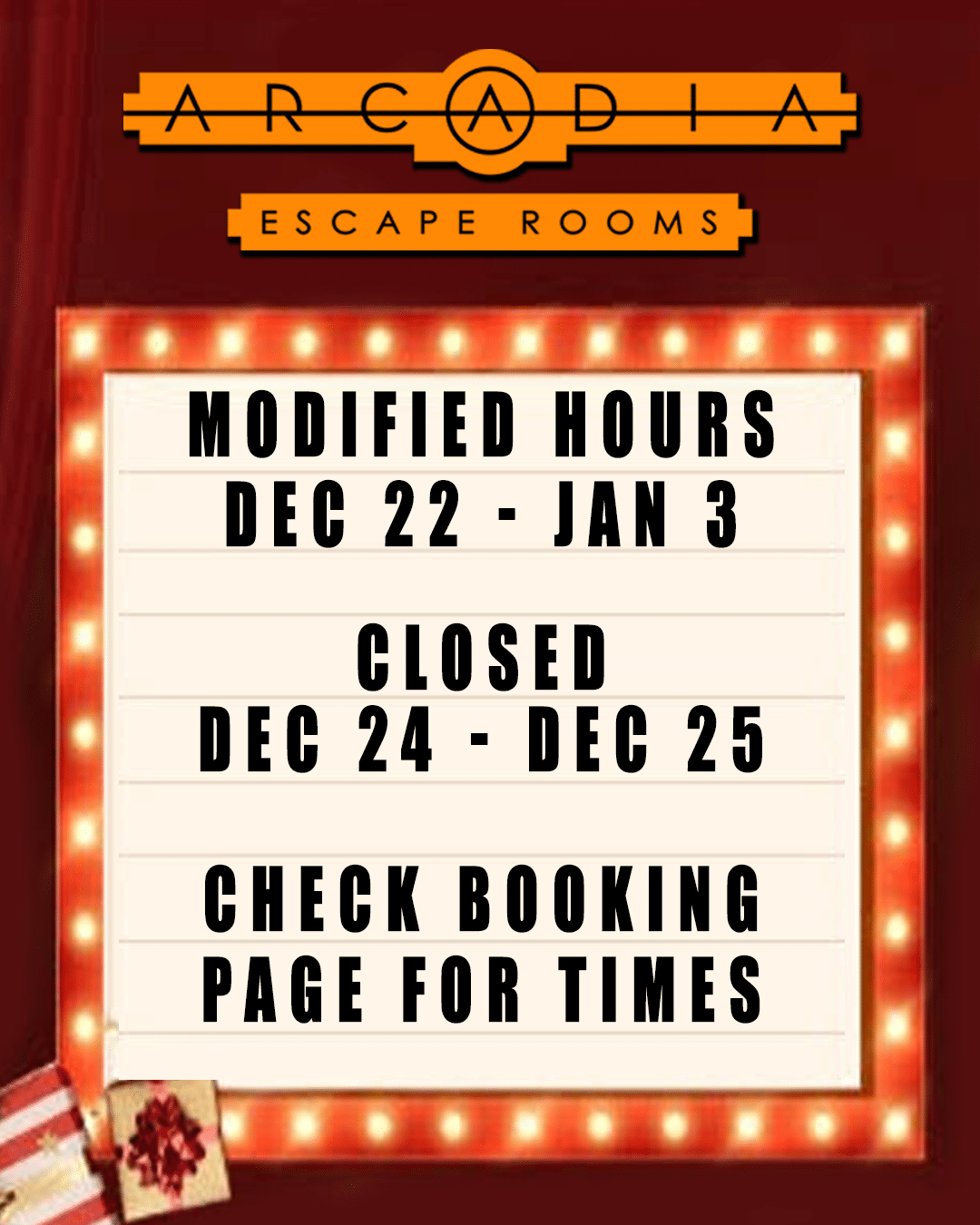 escape room calgary - holiday hours 2025